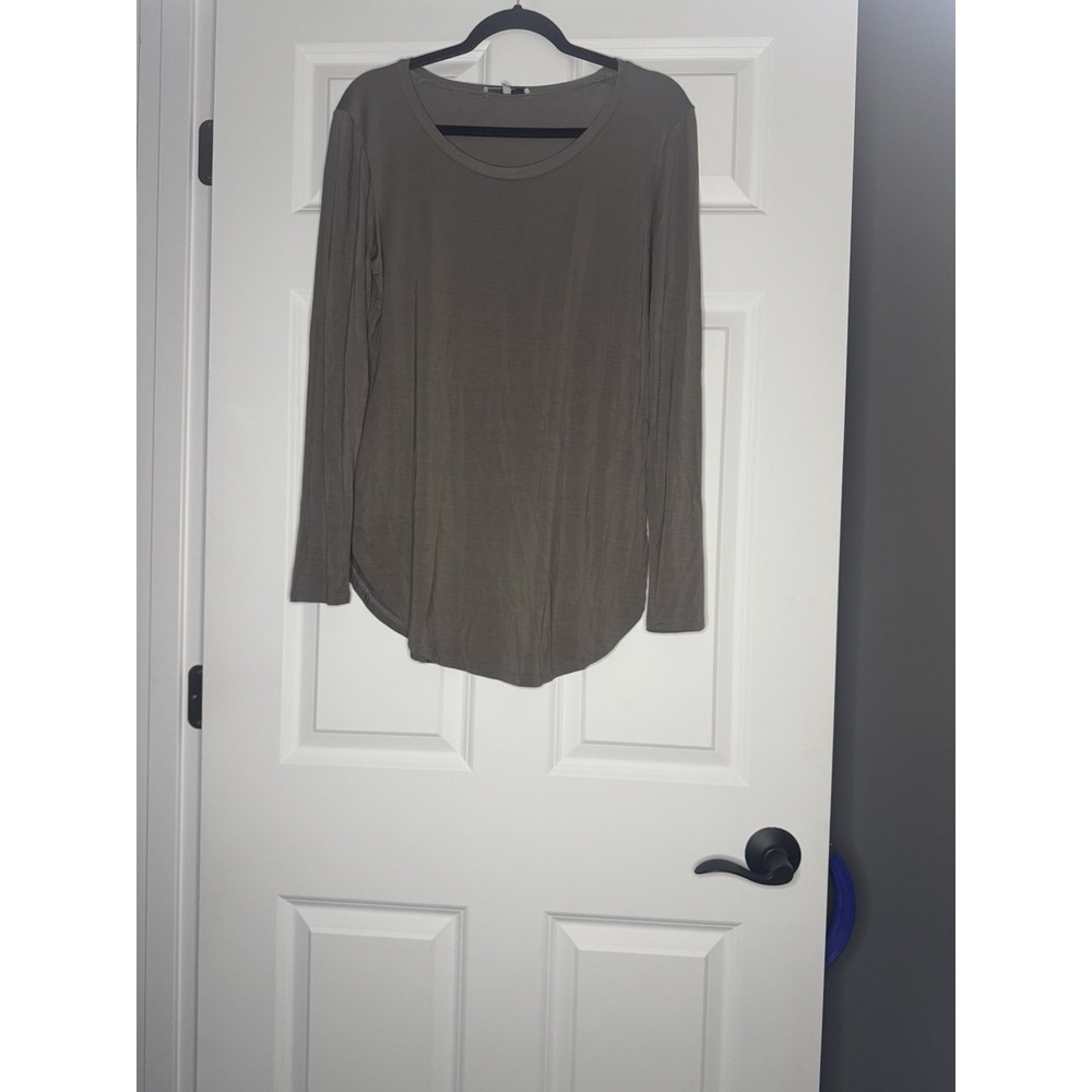 Emmas Closet Long Sleeve Tunic Top Taupe Medium